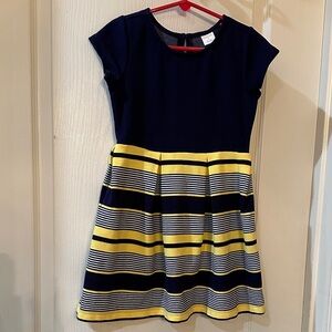 Gymboree Navy and Yellow Striped Kids Dress